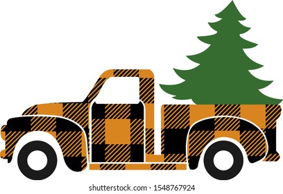 Buffalo plaid christmas decorative elements vector illustration