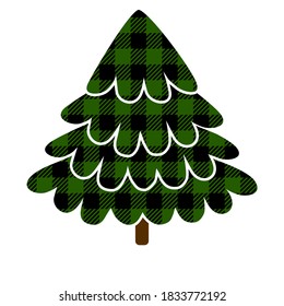 Buffalo Plaid Christmas Tree. Stylish Checkered Christmas Tree.