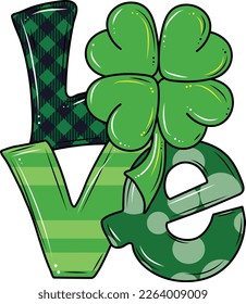 Buffalo Plaid Love Shamrock Pattern Clover Patrick Day