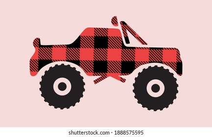 Montaje de búfalo Monster Truck Vector y Clip art