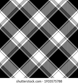 Buffalo plaid pattern in black and white. Seamless striped textured decorative background tartan check graphic for tablecloth, flannel shirt, other modern everyday fashion textile or paper print.