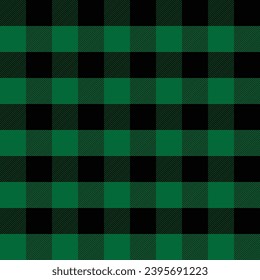 Buffalo Plaid Pattern, In Green and Black Seamless Scottish Tartan, Digital Paper Download, Check Fabric for Shirts