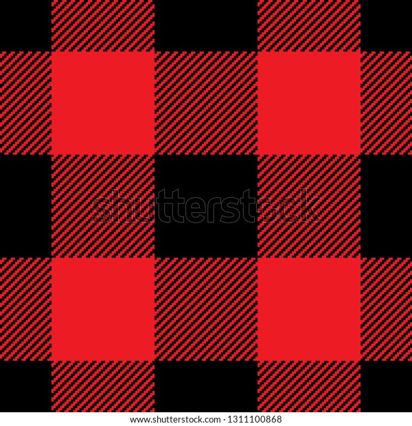 Buffalo plaid pattern in red & black.\
Pixel weave texture. Flannel shirt or dress buffalo check pattern\
background vector\
illustration.