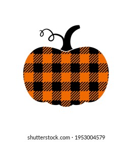 Buffalo plaid pumpkin. Cute pumpkin with buffalo plaid print.