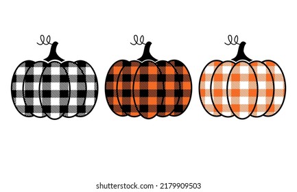 Buffalo Plaid Pumpkin svg Vector and Clip Art