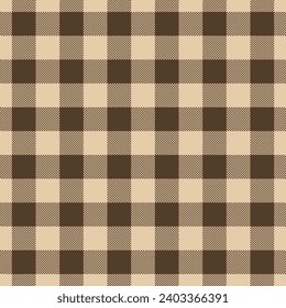 Buffalo Plaid seamless patten. Vector checkered Christmas brown plaid textured background. Traditional fabric print. Flannel plaid texture for fashion, print, design, autumn background.