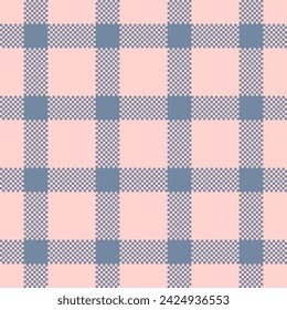 Buffalo Plaid seamless patten. Vector checkered pink and gray plaid textured background. Traditional fabric print. Flannel winter plaid texture for fashion, print, textile