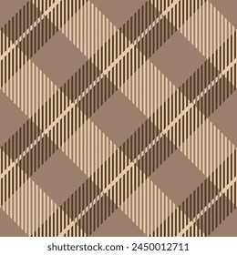 Buffalo Plaid seamless patten. Vector diagonal checkered brown plaid textured background. Traditional gingham fabric print. Flannel plaid texture for fashion, print, design