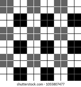 Buffalo plaid seamless pattern. Alternating red and black squares tartan texture background. Vector illustration.