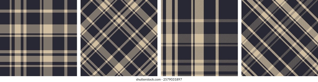 Buffalo plaid set seamless tartan check plaid for skirt, tablecloth, blanket, duvet cover, or other modern fashion print.
