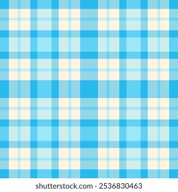 Têxtil de tartan de búfalo, pano de fundo vetor sem emenda de guardanapo. Vestuário textura têxtil padrão verificar na paleta de cores ciano e luz.