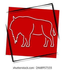 buffalo red banner. Vector illustration.