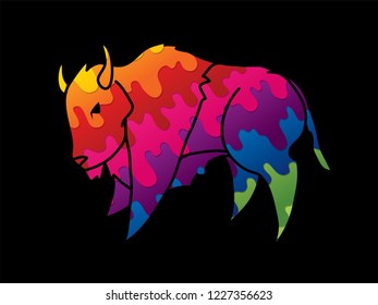 Buffalo Running Bison Graphic Vector