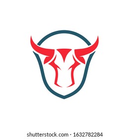 Buffalo and shield logo design
