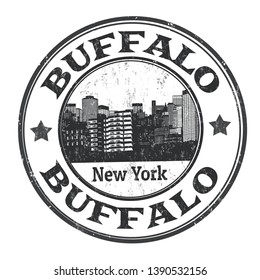Buffalo sign or stamp on white background, vector illustration svg