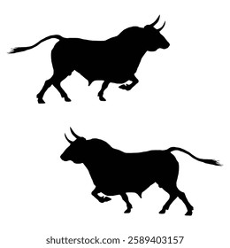 Buffalo Silhouette, Bull illustration, Buffalo icon Silhouette, Bull Silhouette illustration