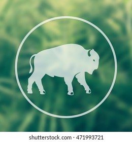 buffalo silhouette, emblem, logo element