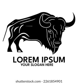 Buffalo silhouette, logo style vector illustration