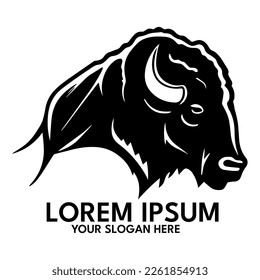Buffalo silhouette, logo style vector illustration