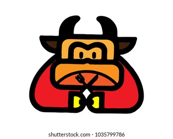 Buffalo silhouette vector.