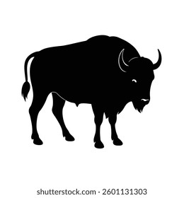 Buffalo Silhouette Vector Art Illustration and Buffalo Minimalist Black Design