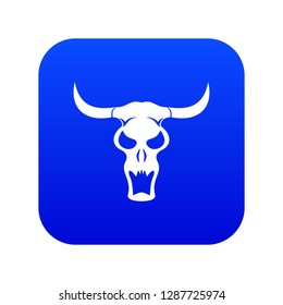 Buffalo skull icon digital blue for any design isolated on white vector illustration