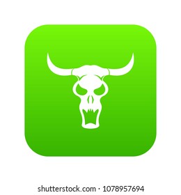 Buffalo skull icon digital green for any design isolated on white vector illustration