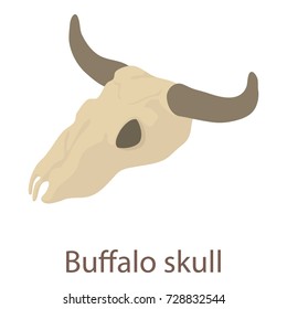 Buffalo skull icon. Isometric illustration of buffalo skull icon for web