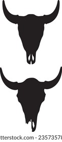 Buffalo Skull Svg, set of buffalo silhouettes svg