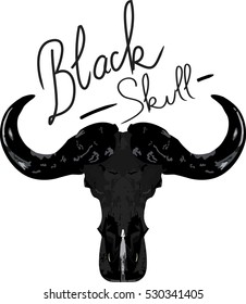 Buffalo Skull Vector Illustration Black Design Stock Vector (Royalty ...