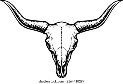 BUFFALO SKULL VECTOR ILLUSTRATION DESIGN