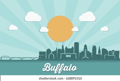 Buffalo skyline - New York - vector illustration