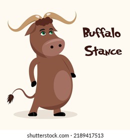 Buffalo Stance cartoon vector illustration graphic