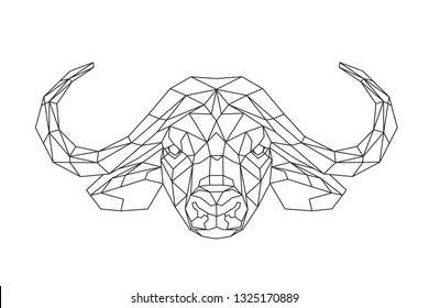Buffalo stylized triangle polygonal model