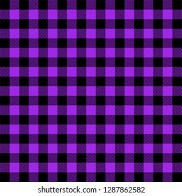 Buffalo tartan plaid. Proton purple tartan. Scottish pattern in purple and black cage. Scottish cage. Abstract pattern. Checkered background. Seamless fabric texture. Vector illustration
