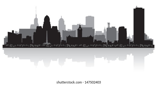 Buffalo USA city skyline silhouette vector illustration