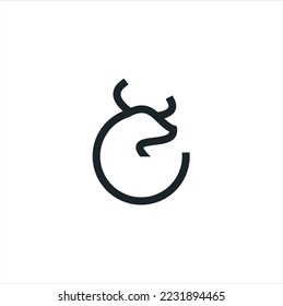 buffalo vector design of a black  logo template 