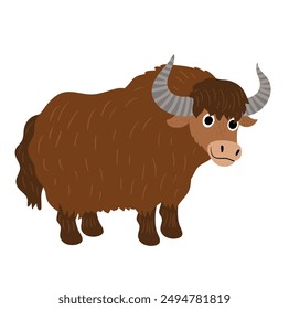 Buffalo. Vector illustration. Brown Bull.