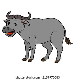 carabao black and white clipart