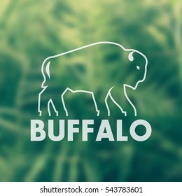 buffalo vector outline for logo design
