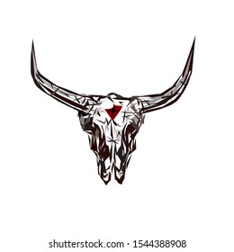 buffalo vintage animal head vector design cow art