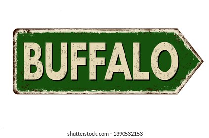 Buffalo vintage rusty metal sign on a white background, vector illustration svg