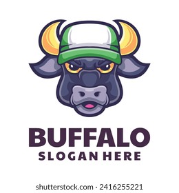 Buffalo Tragen von Hut-Mascot Logo-Design