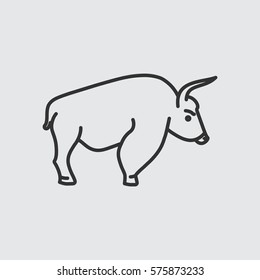 Buffalo web line icon.
