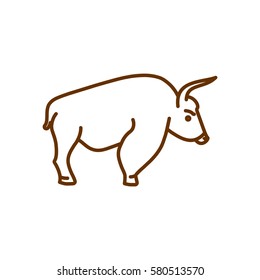 Buffalo web line icon.