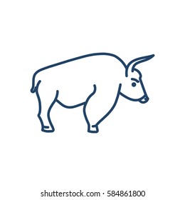 Buffalo web line icon.