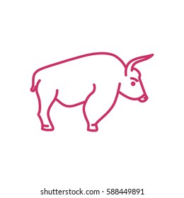 Buffalo web line icon.