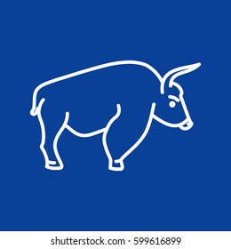 Buffalo web line icon.