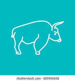 Buffalo web line icon.