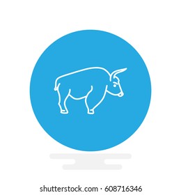 Buffalo web line icon.